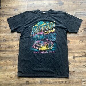 Daytona Men’s Nascar Racing T-shirt Black Wash Size Large